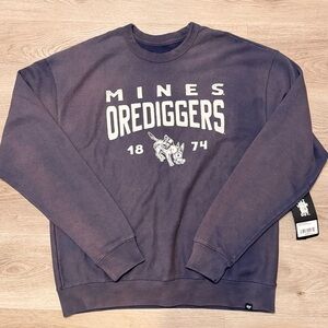 Colorado School of Mines Orediggers Blue/Gray Faded 47 Brand Crewneck Sweater